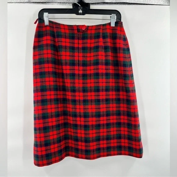 Pendleton Womens Wool Plaid Skirt Size 16 Red Black - Picture 2 of 6